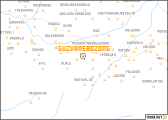 map of Gūzvān-e Bozorg