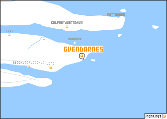 map of Gvendarnes