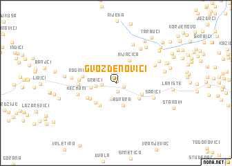 map of Gvozdenovići