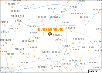 map of Gvozdenović