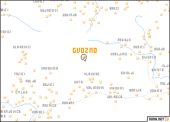 map of Gvozno