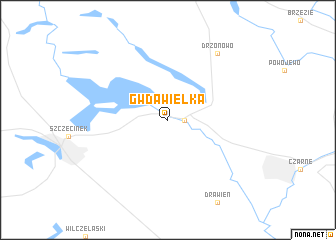 map of Gwda Wielka