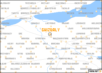 map of Gwizdały