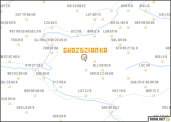 map of Gwoździanka