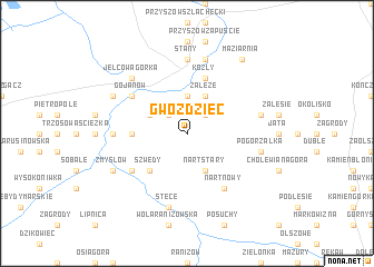 map of Gwoździec