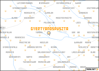 map of Gyertyánospuszta