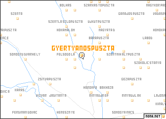 map of Gyertyánospuszta