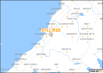 map of Gyllinge