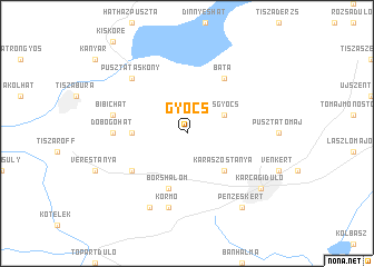 map of Gyócs