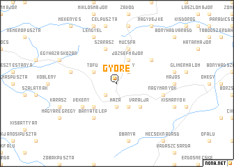 map of Györe