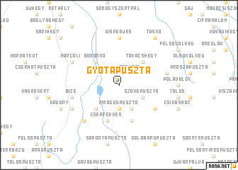 map of Gyótapuszta