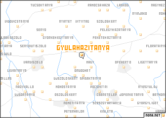 map of Gyulaházitanya