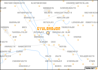 map of Gyulamajor