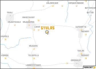 map of Gyúlás