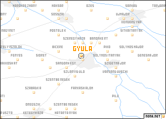 map of Gyula