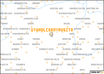 map of Gyümölcsénypuszta