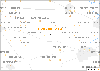 map of Gyúrpuszta