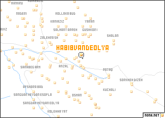 map of Ḩabībvand-e ‘Olyā