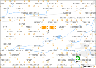 map of Habřinka