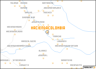 map of Hacienda Colombia