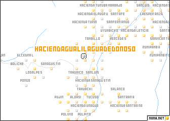 map of Hacienda Gualilagua de Donoso