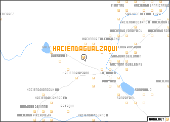 map of Hacienda Gualzaquí