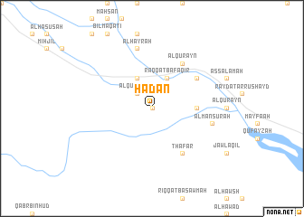 map of Ḩaḑan