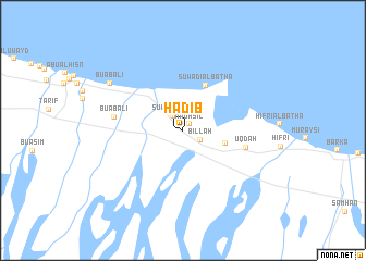 map of Ḩaḑīb