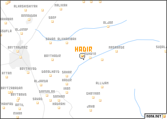 map of Ḩaḑir