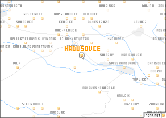map of Hadušovce
