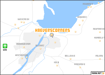 map of Haevers Corners