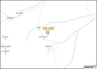 map of Ḩajar