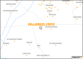 map of Ḩājj ‘Abd ol Karīm