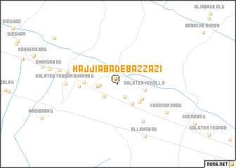 map of Ḩājjīābād-e Bazzāzī