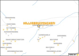 map of Ḩājjīābād-e Rowghanī