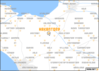 map of Håkantorp