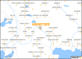 map of Håkantorp