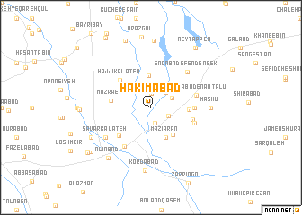 map of Ḩakīmābād