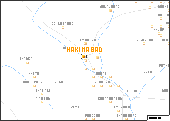 map of Ḩakīmābād