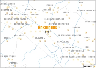 map of Hakīm Ābād