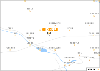 map of Hakkola