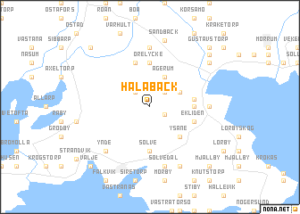 map of Hålabäck