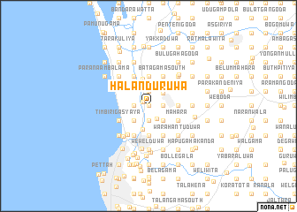 map of Halanduruwa