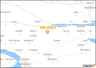 map of Halåsen