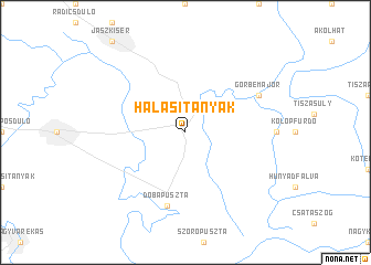 map of Halasitanyák