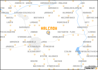 map of Hałcnów