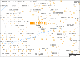map of Halconreux