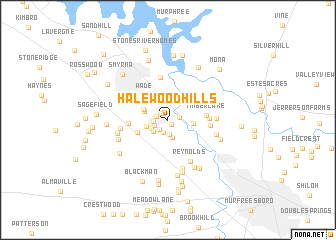 map of Halewood Hills