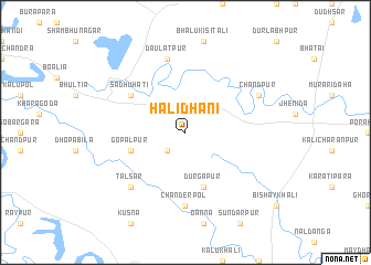 map of Hālidhāni