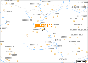 map of Halīzābād